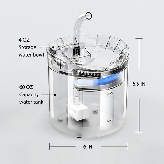 68 fl oz Large Capacity Automatic Pet Water Fountain with 2 Modes